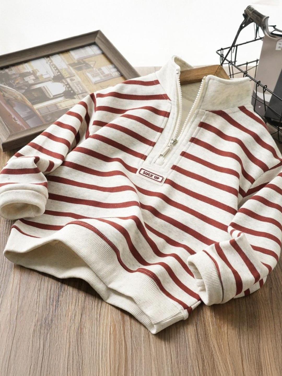 YK Boys Striped Long Sleeve Sweatshirt - Image 1
