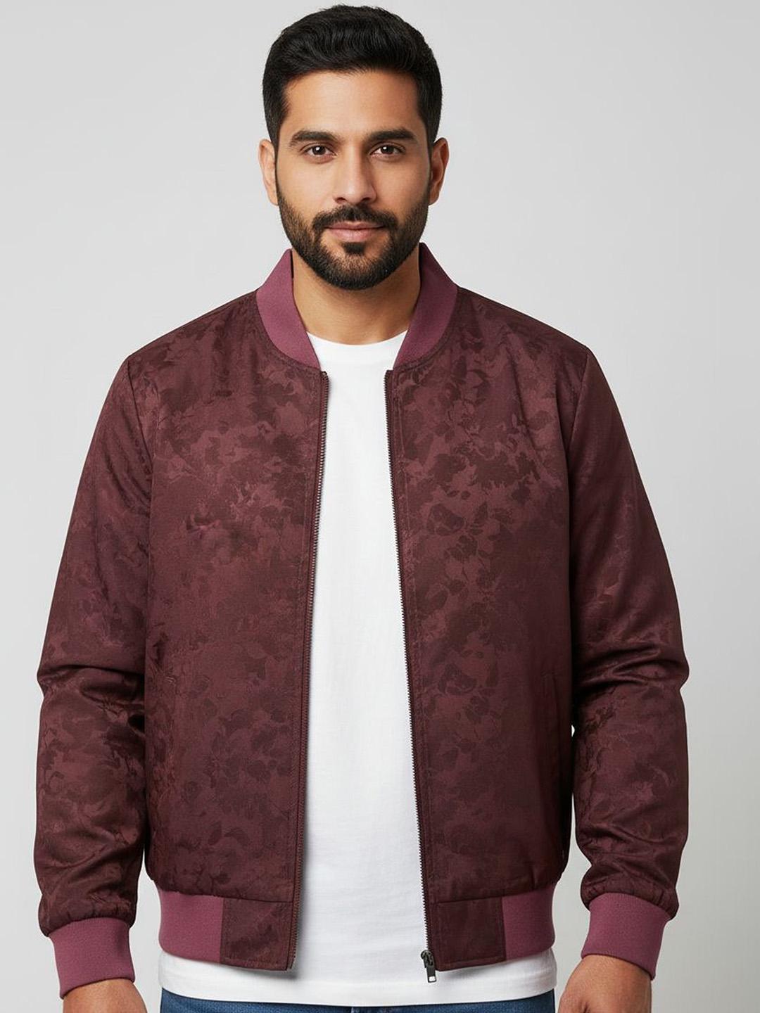 Buy The Roadster Lifestyle Co. Printed Mock Collar Bomber Jacket