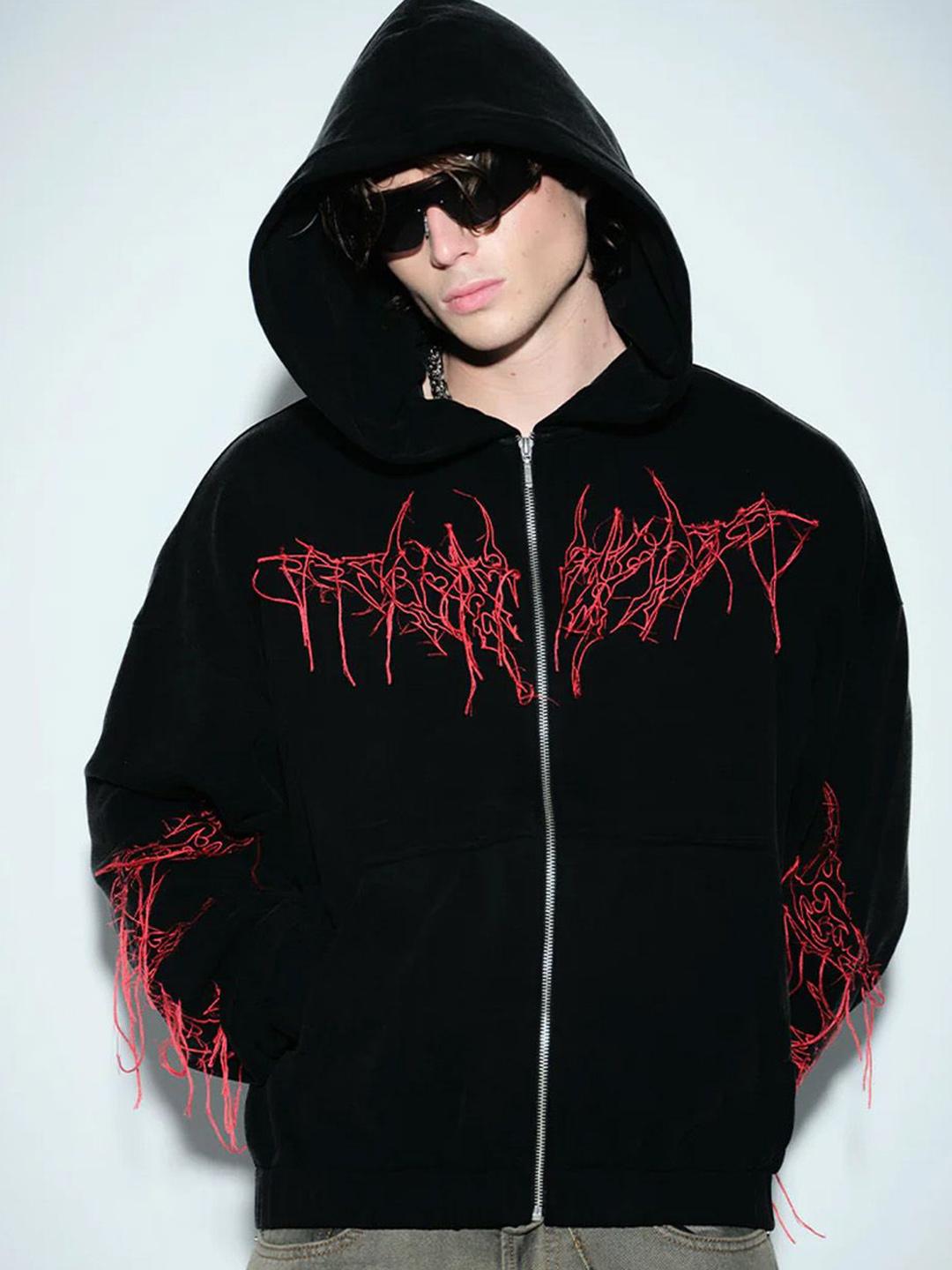 Bonkers Corner Men Hooded Abstract Tailored Jacket