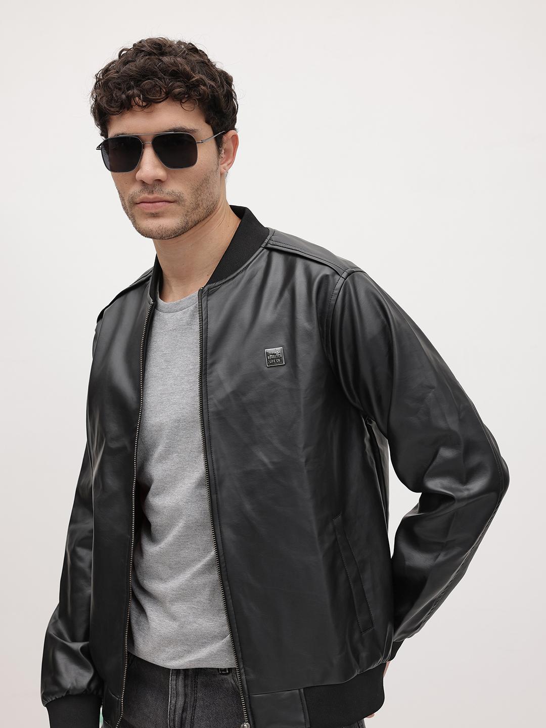Buy The Roadster Life Co. Faux Leather Trim Bomber Jacket