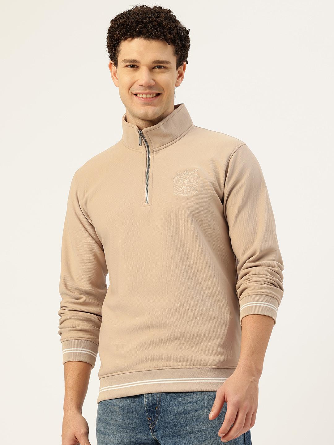 Buy Octave Mock Collar Sweatshirt with Embroidered Details