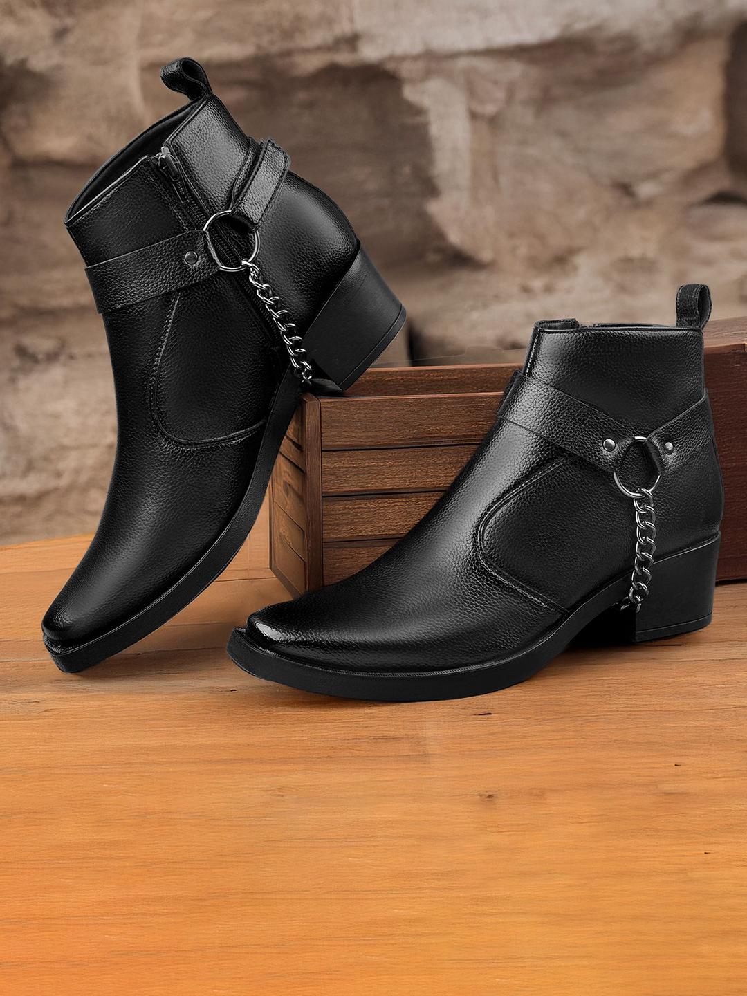 Bxxy Men Square Toe Biker Boots - Image 1