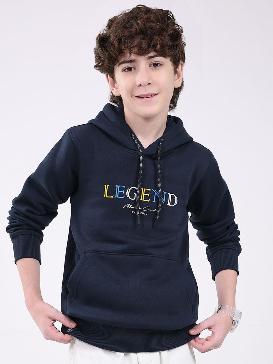 Monte Carlo Boys Hood Graphic Printed Sweatshirt