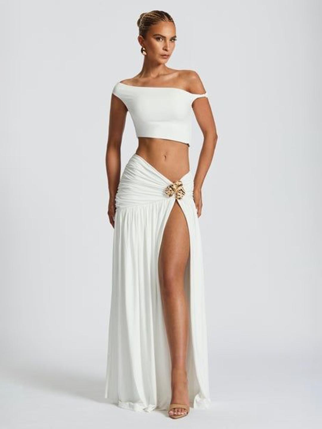 Buy Bee Boe Women Orchid Whisper Flared Maxi Skirt - Skirts for
