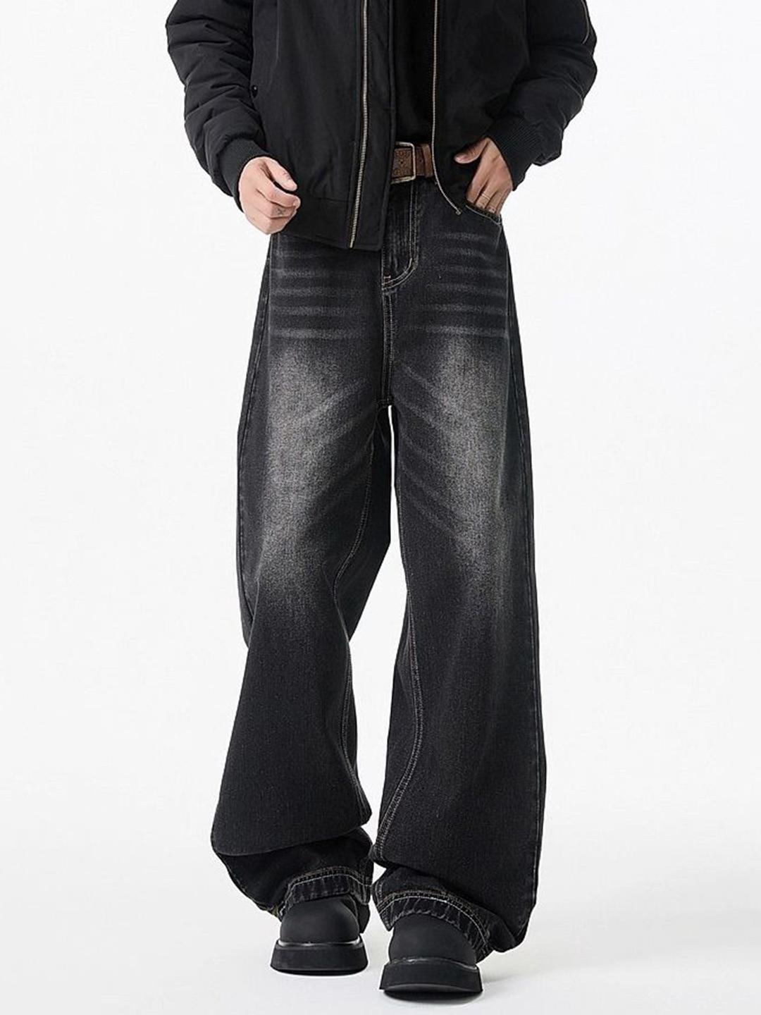 StyleCast x Revolte Men Wide Leg Mid-Rise Light Fade Jeans - Image 1