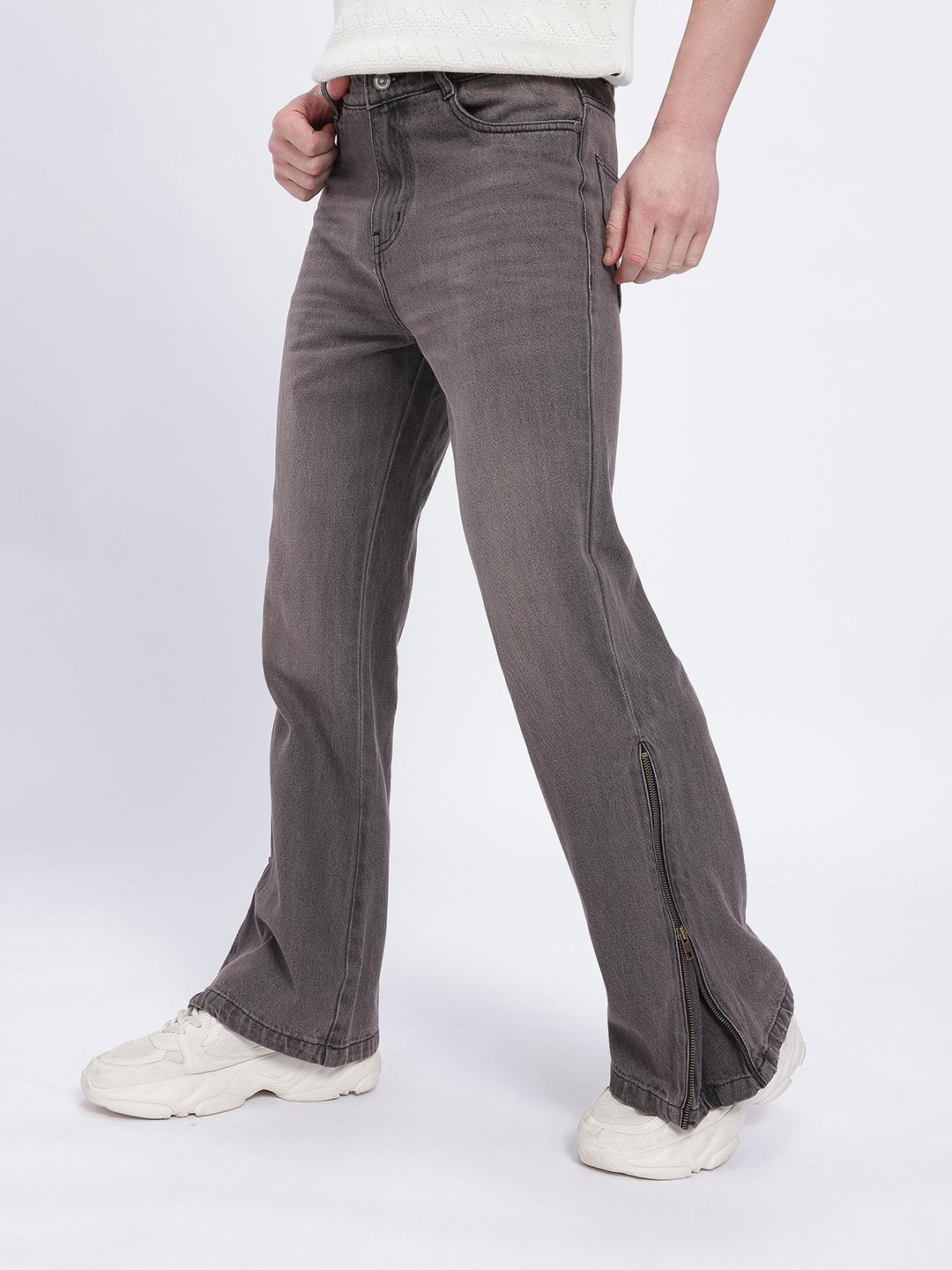 Hyde着系00s Fuga mudmax coated flare jeans Buy Glitchez Men Medium Shade Flared Jeans with Zipper Hem - Jeans