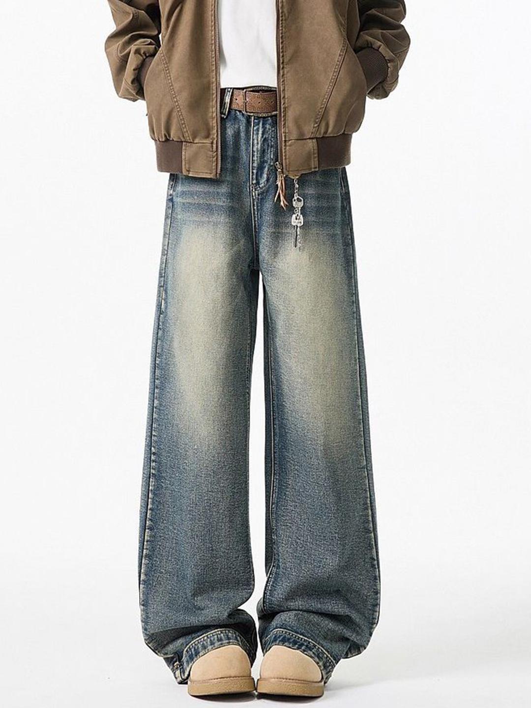 StyleCast x Revolte Men Wide Leg Mid-Rise Jeans