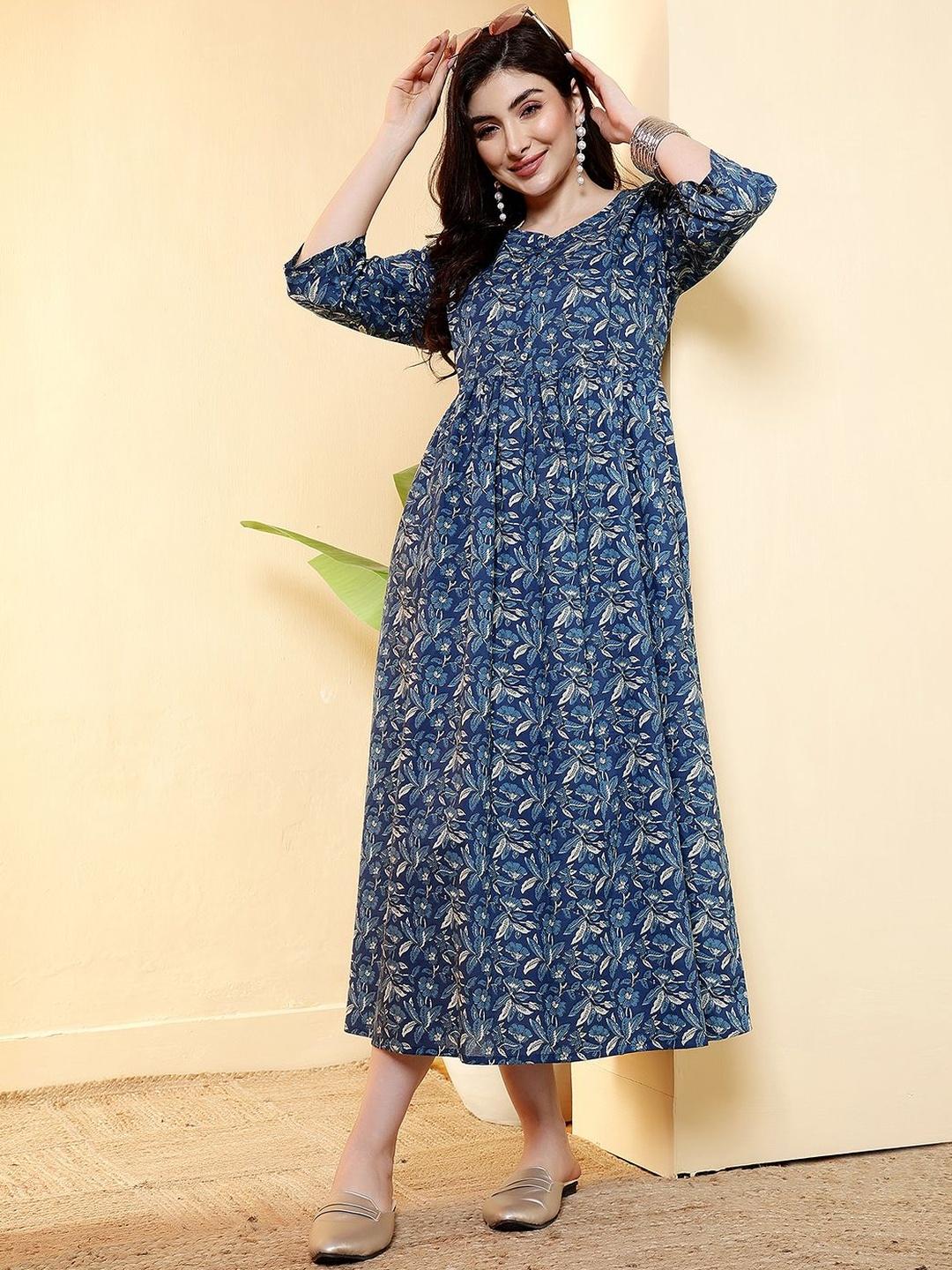cotton fit and flare summer dresses Blush Pink Short Floral Casual Summer Dress Blush Bloom / Medium main image 1