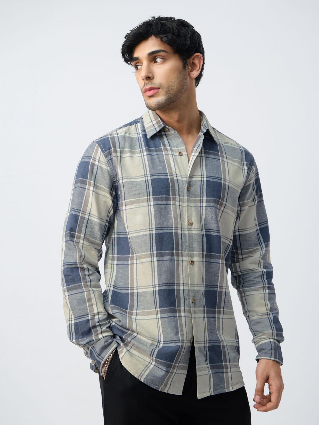 Buy The Souled Store Men Checks Blue Topaz Multicolor Regular Fit