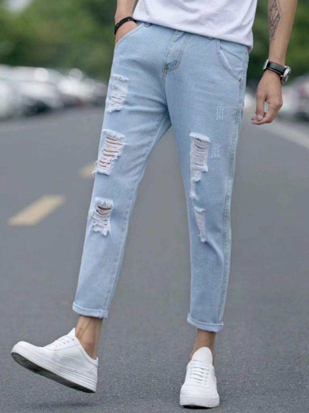 StyleCast Men Slim Fit Distressed Mid-Rise Jeans - Image 1