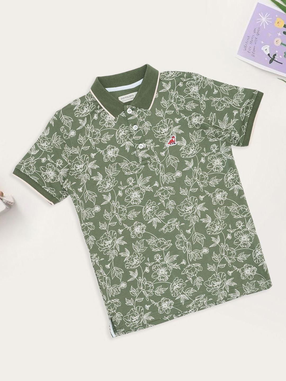 Pantaloons Junior Boys Floral Printed Polo T-shirt - Image 1