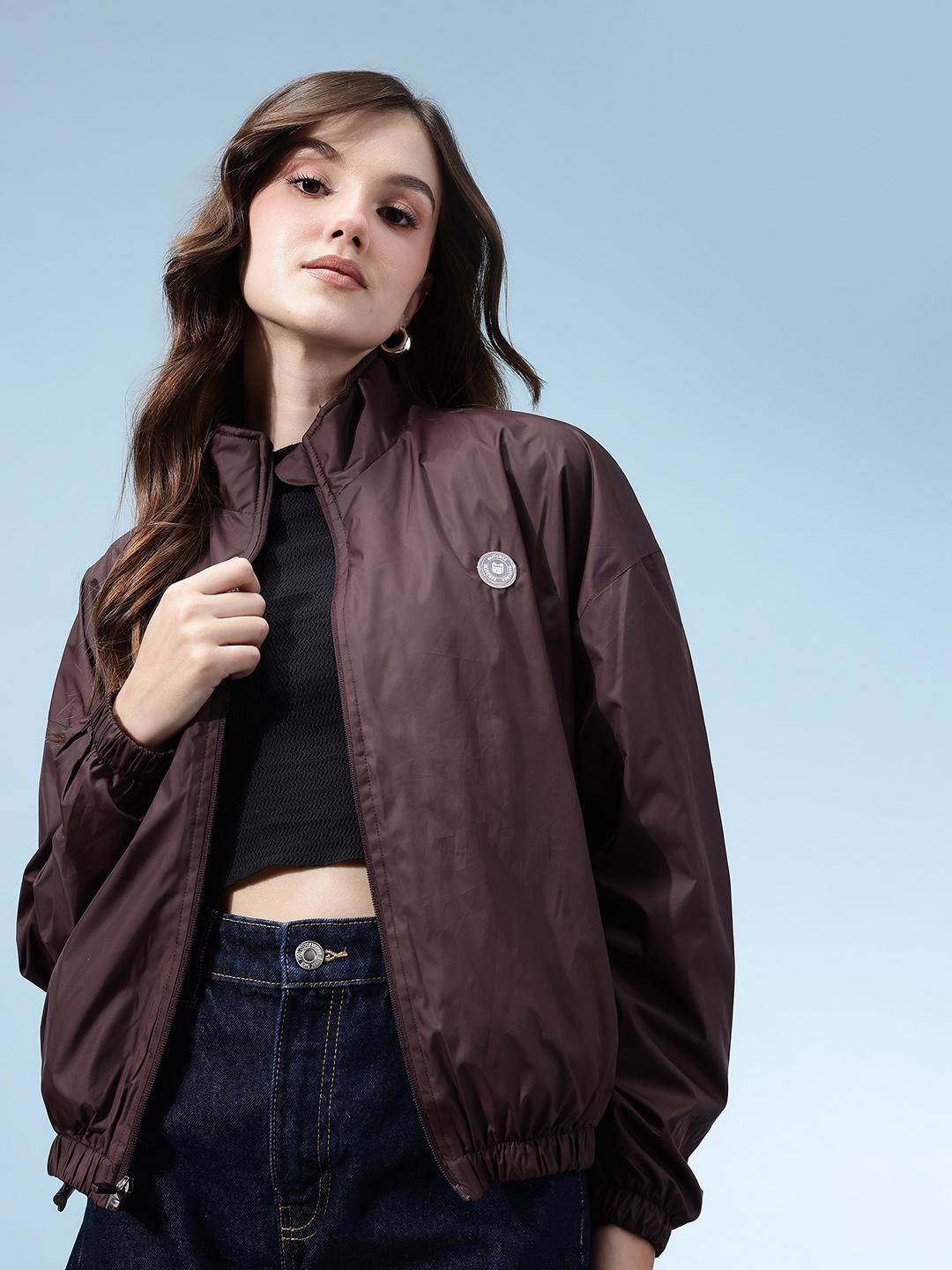 Buy glitchez Mock Collar Jacket With Toggle Details Windcheater