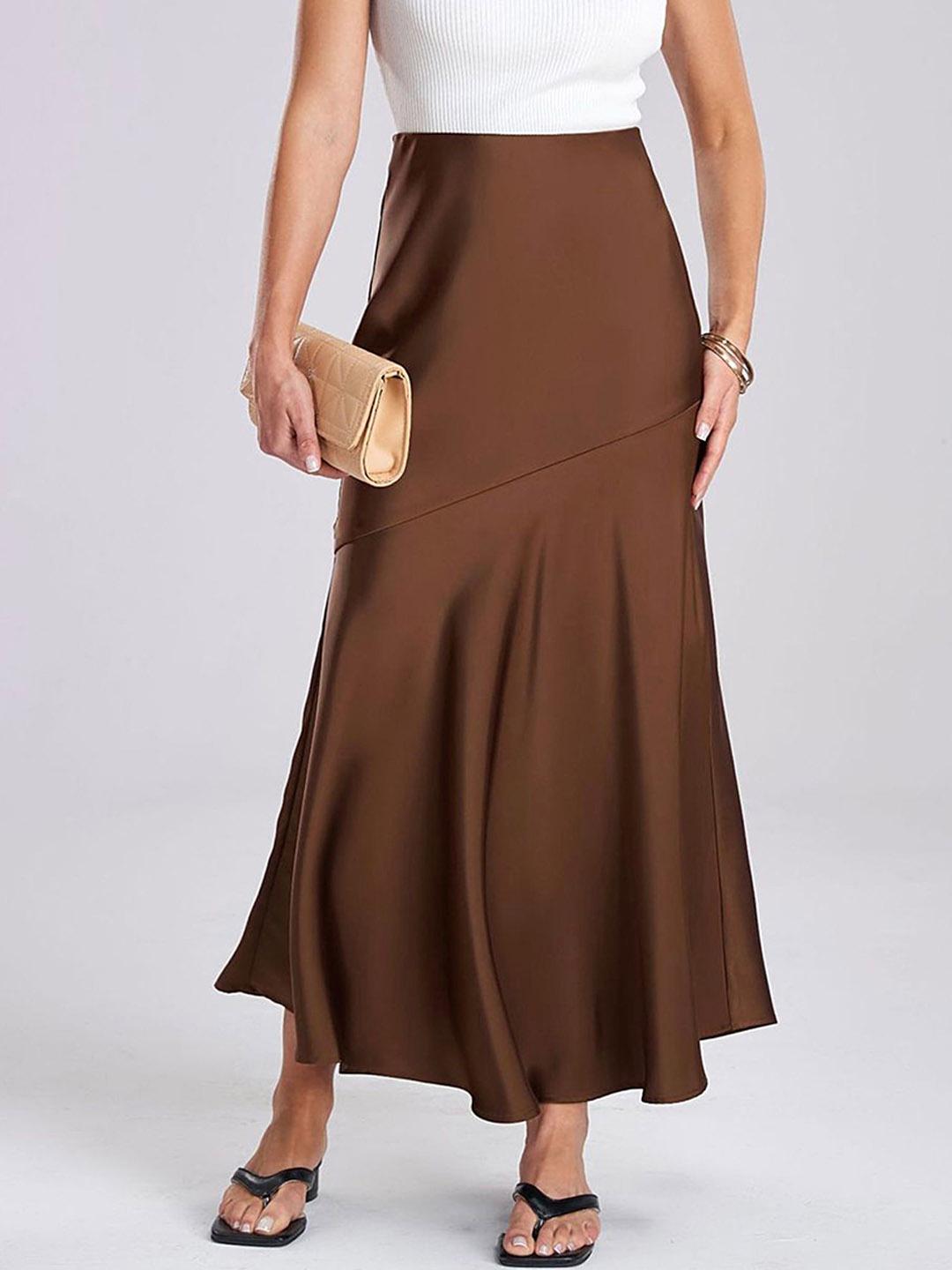 LULU & SKY High-Rise A-Line Asymmetric Maxi Skirt