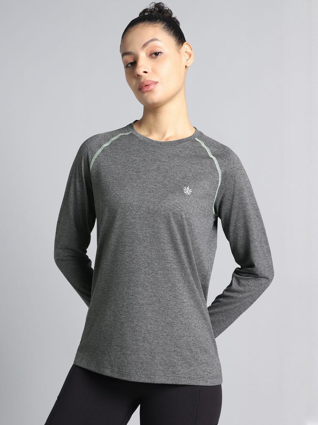 Buy CULT Women Dark Grey Active Day COMFORtech Full Sleeve T-shirt