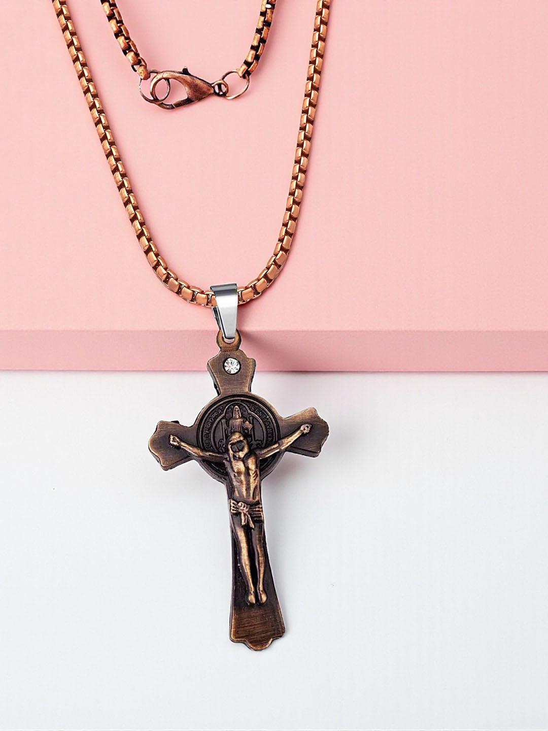 Buy THE MEN GIFT Copper-Plated Jesus Crucifix Cross Shaped Pendant