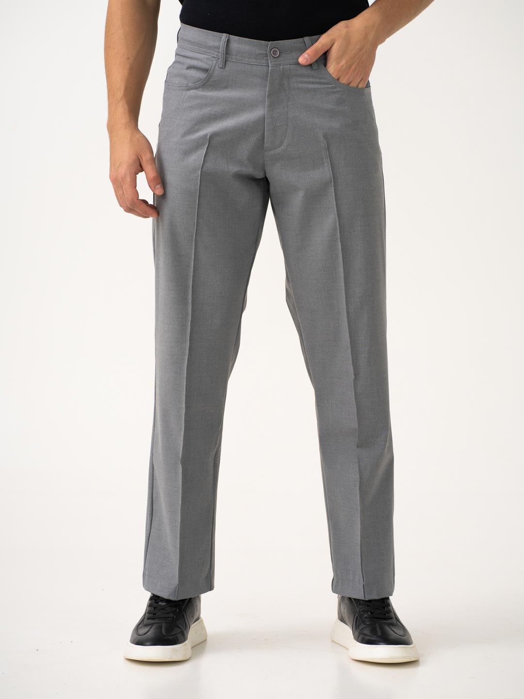 Buy The Pant Project Men Haze Grey Korean Relaxed-Fit Pintuck