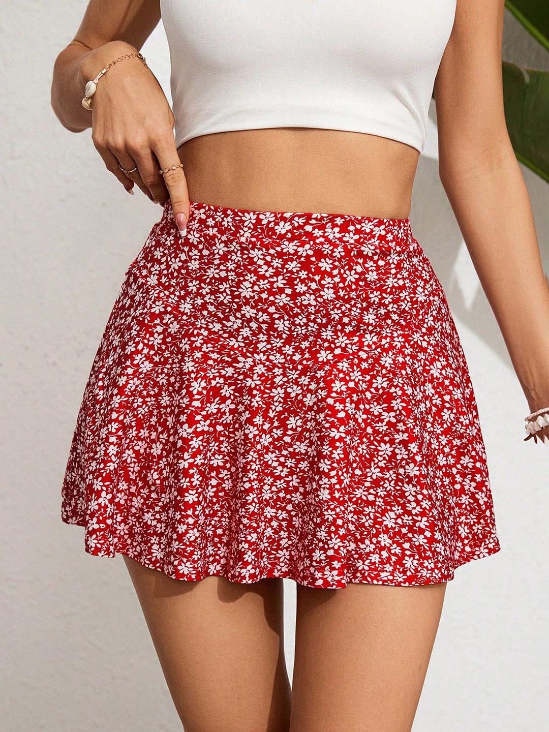 Buy KATECLO Women Floral Printed A-Line Mini Skirt - Skirts for
