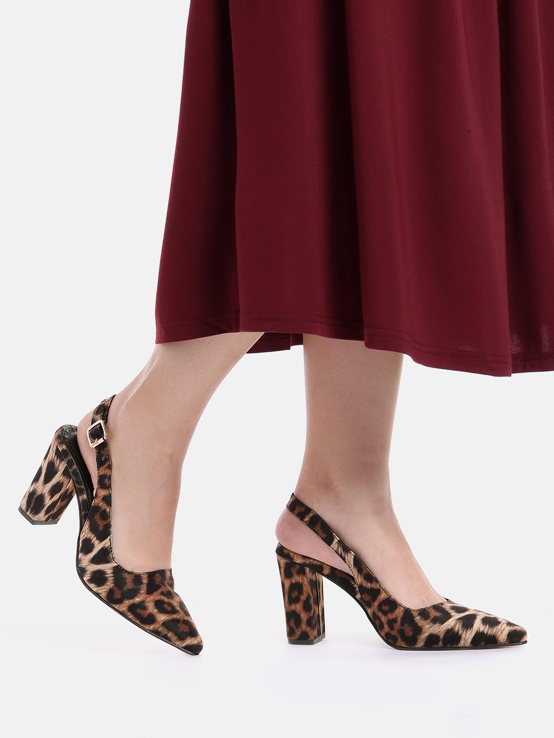 靴 D&G Leopard Rose Slingback Heels 36 Buy AXIUM Leopard Printed Slingback Block Heels - Heels for Women