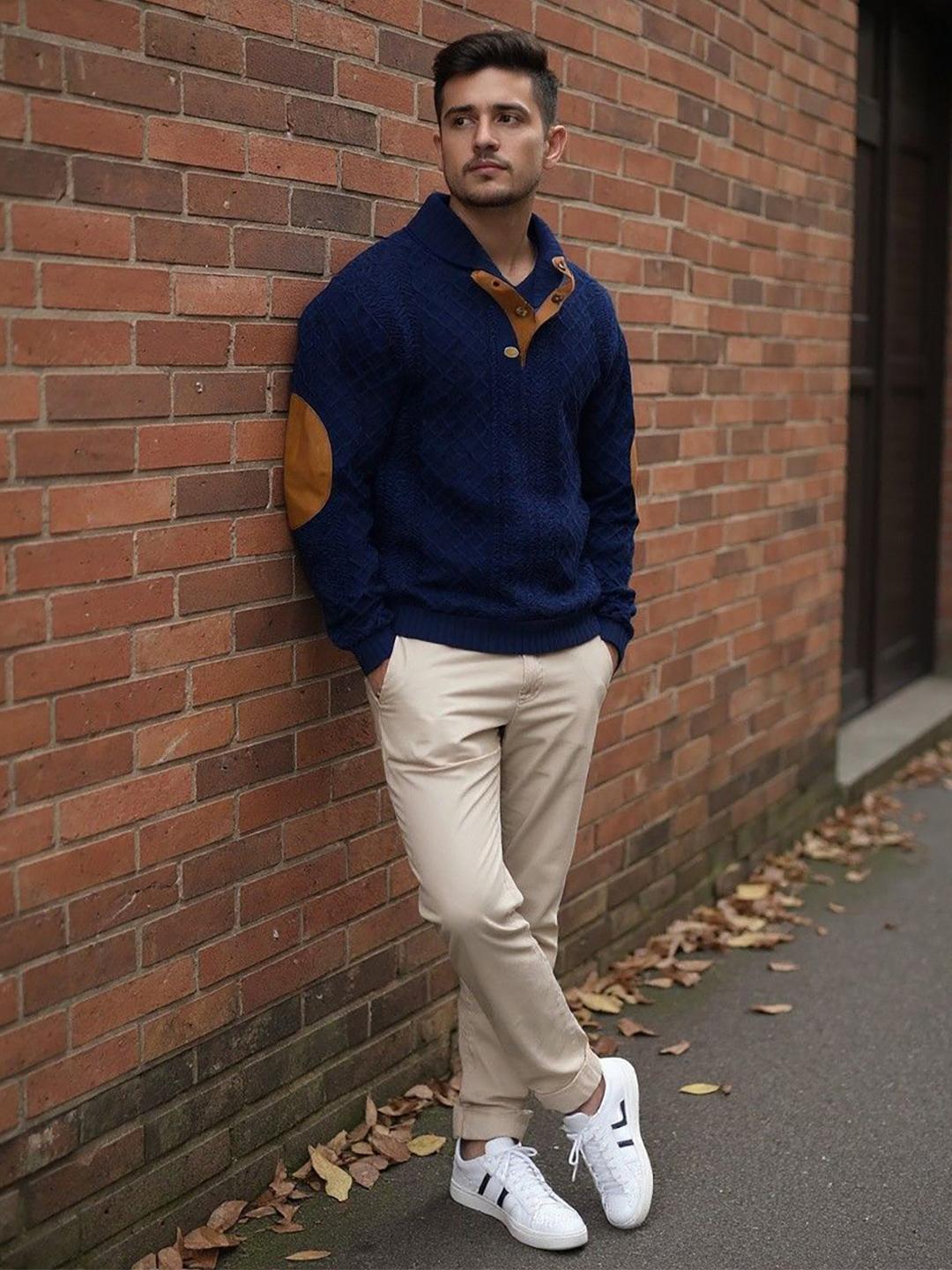 Mast & Harbour Men Spread Collar Parka Sweatshirt