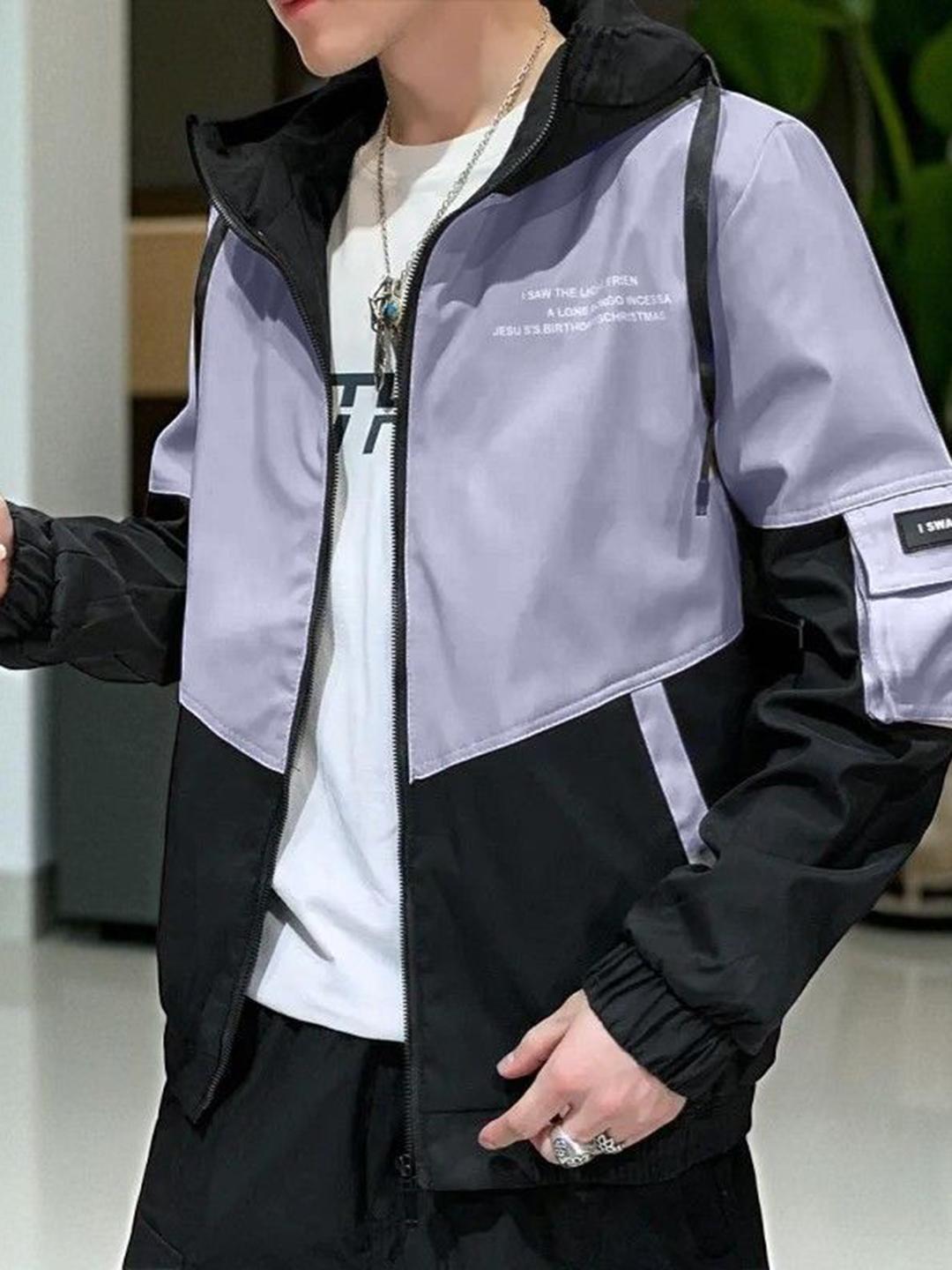 Buy MOTREX Men Hooded Colourblocked Bomber Jacket - Jackets for