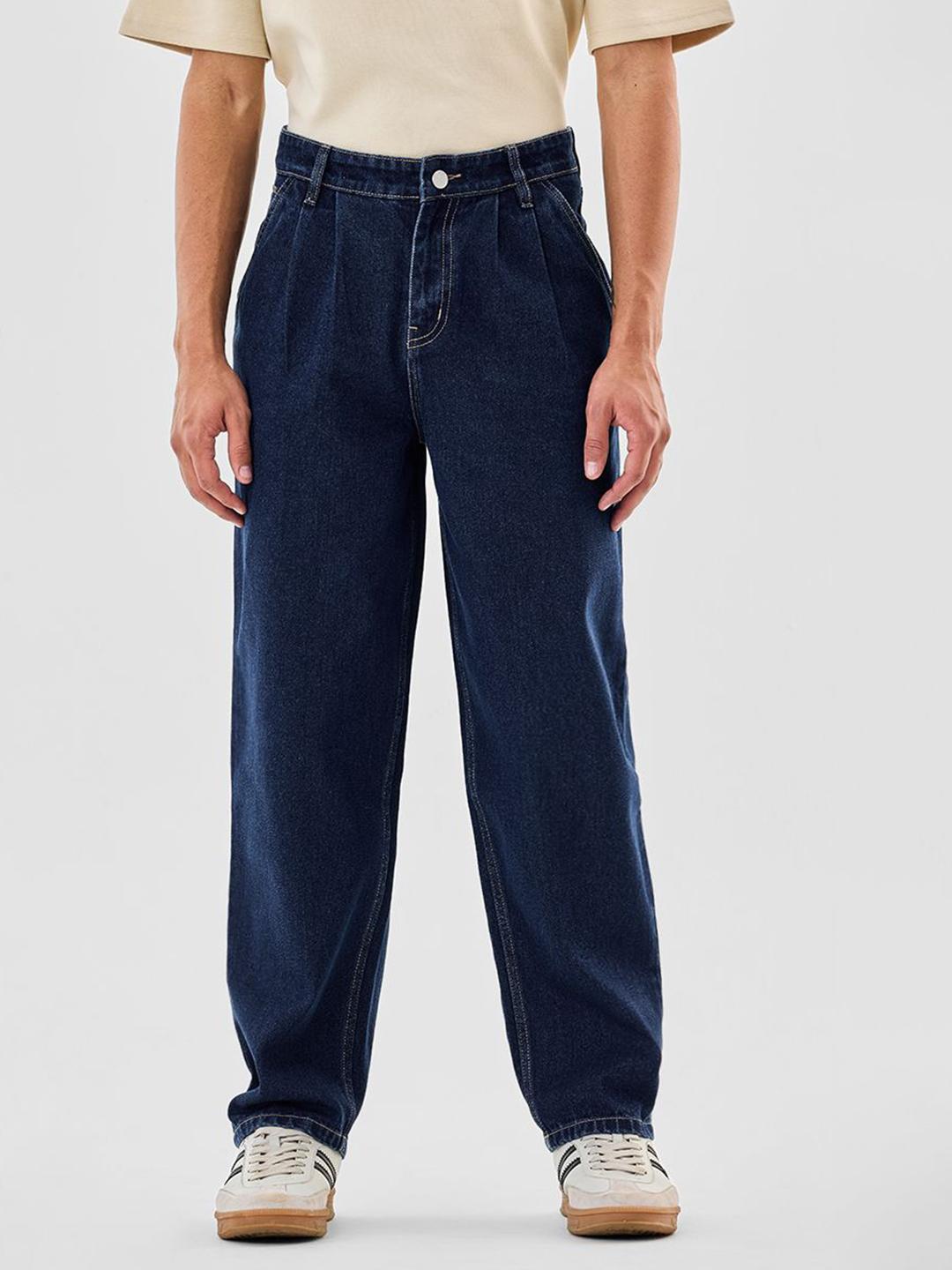 Snitch Men Dark Blue Relaxed Fit Mid-Rise Jeans