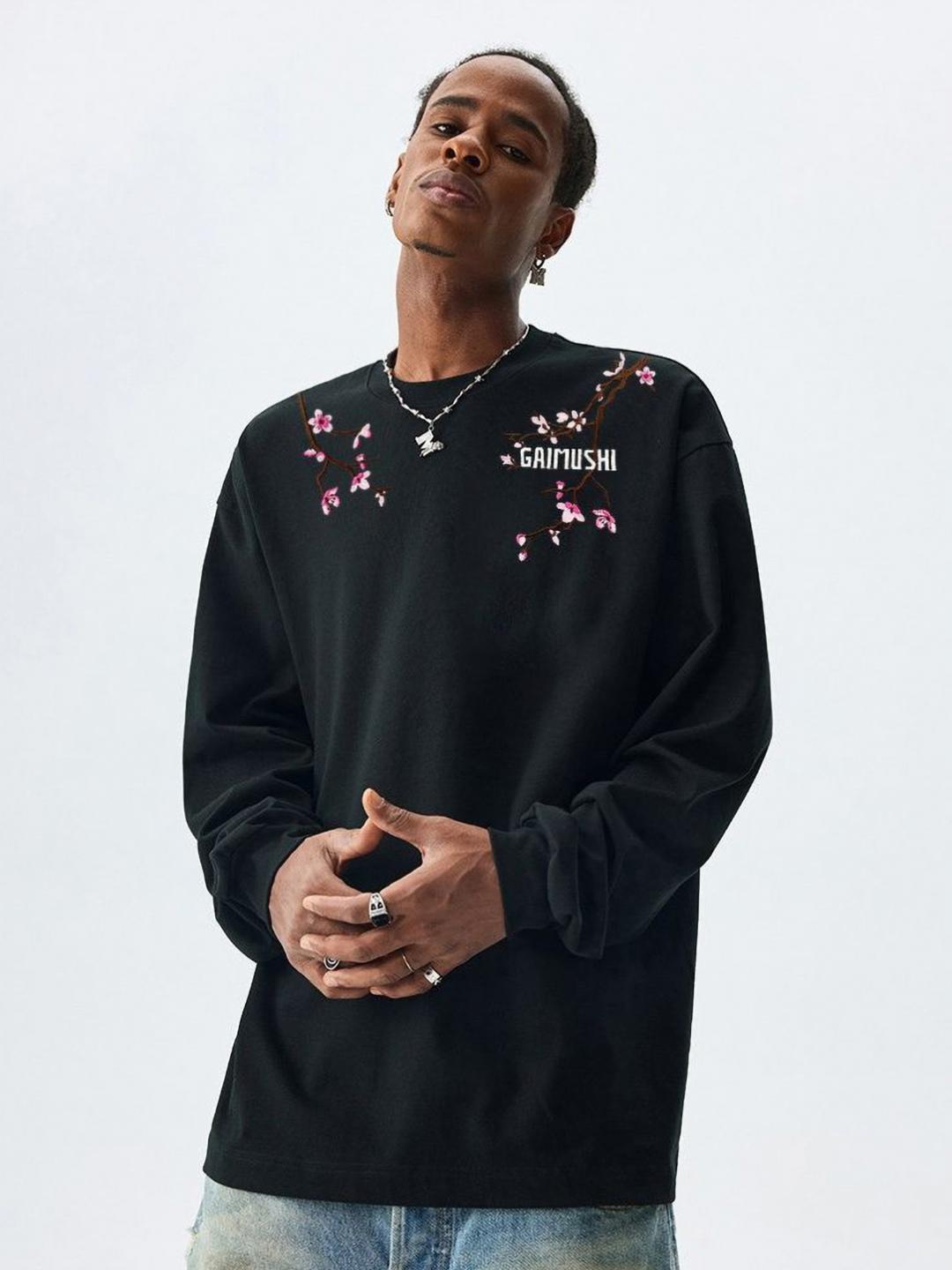 StyleCast x Revolte Men Floral Printed Round Neck Drop Shoulder Sleeves Cotton T-shirt - Image 1