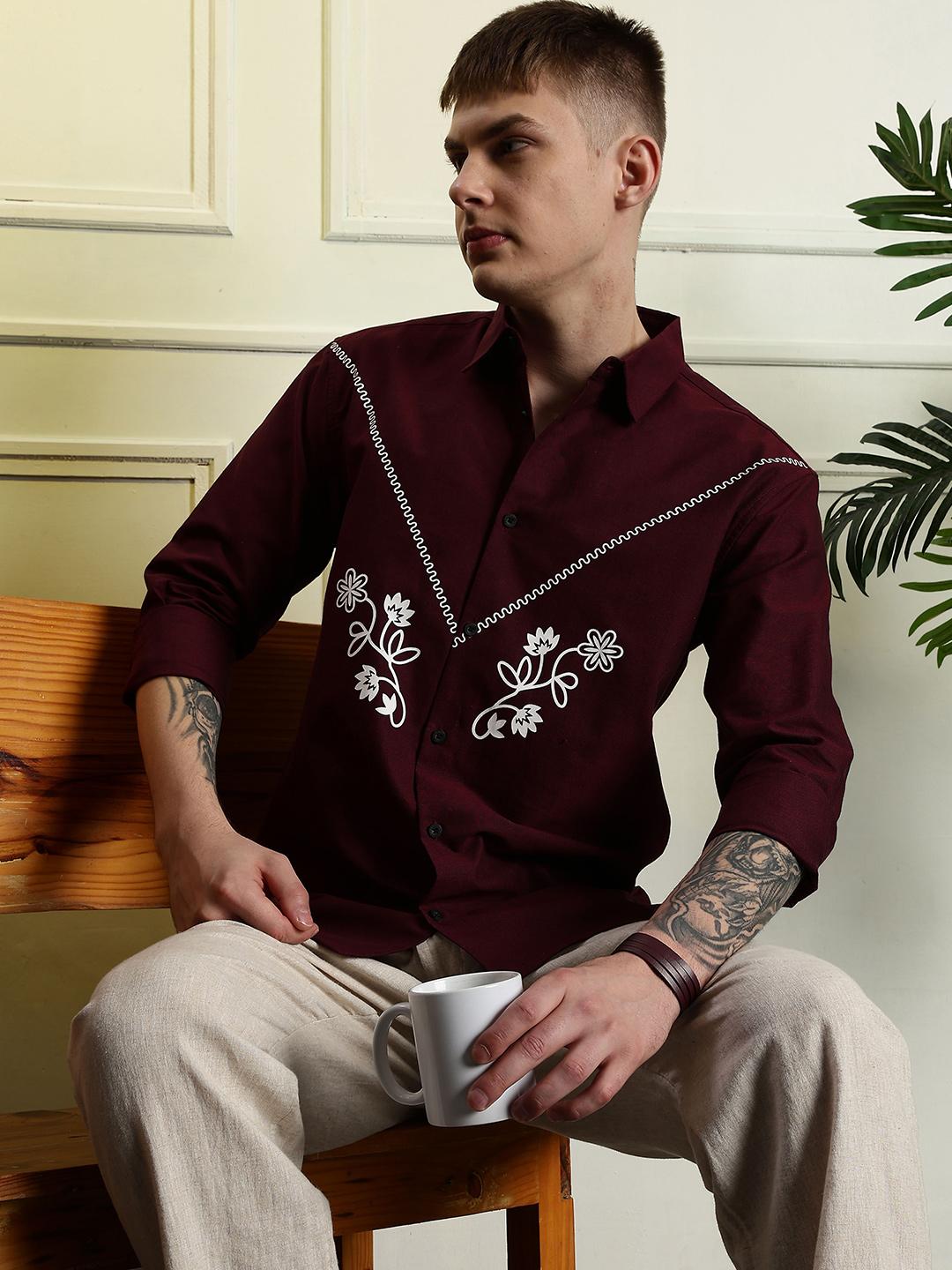 Eszett Men Floral Printed Cotton Casual Shirt - Image 1