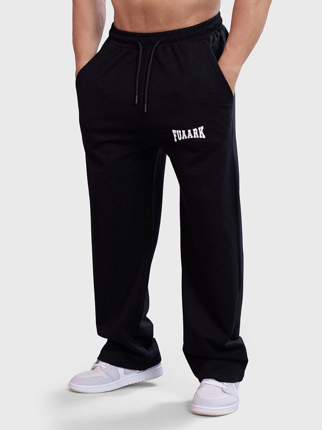 FUAARK Men Typography Printed Oversized Cotton Track Pants