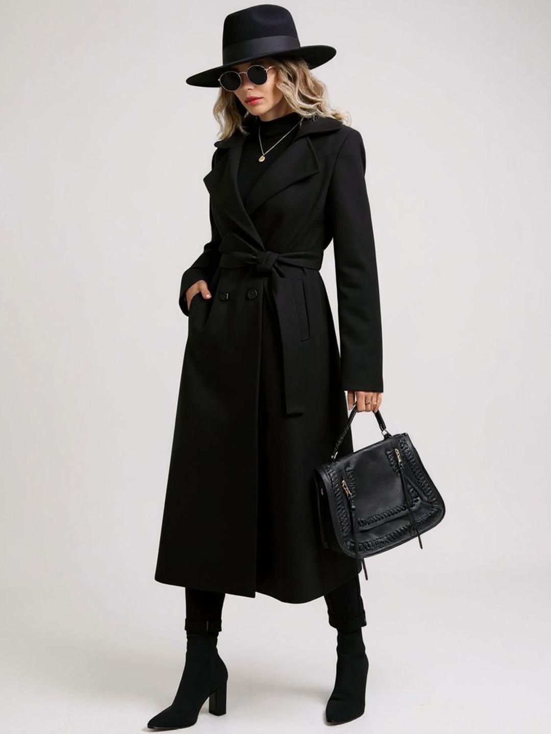 Buy Mast & Harbour Women Double Collar Woollen Long Coat - Coats