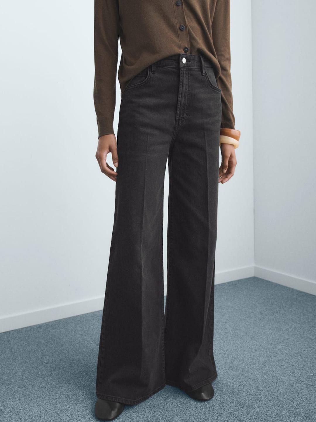 MANGO Women High-Rise Wide Leg Jeans