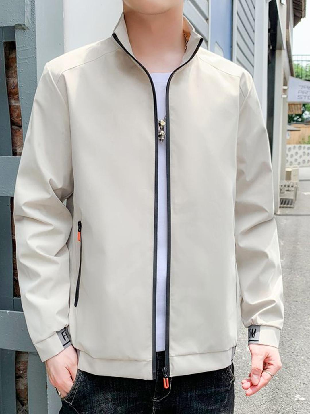 Buy StyleCast x Revolte Men Zip Detail Stand Collar Open Front