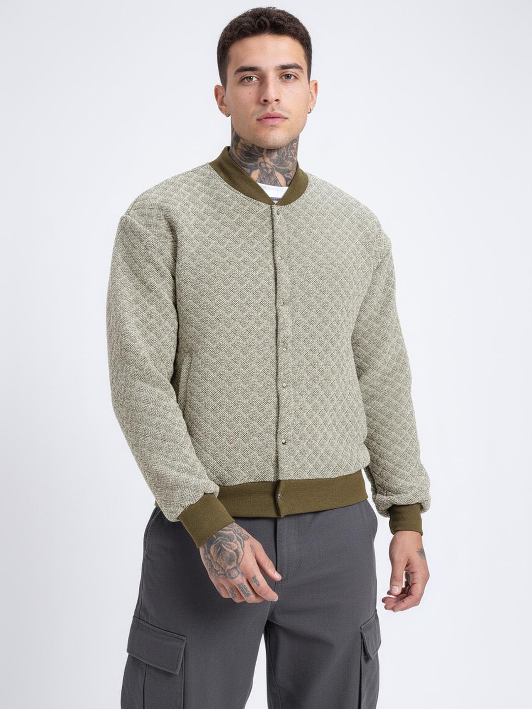 Buy glitchez Textured Relaxed Fit Quilted Jacket - Jackets for Men