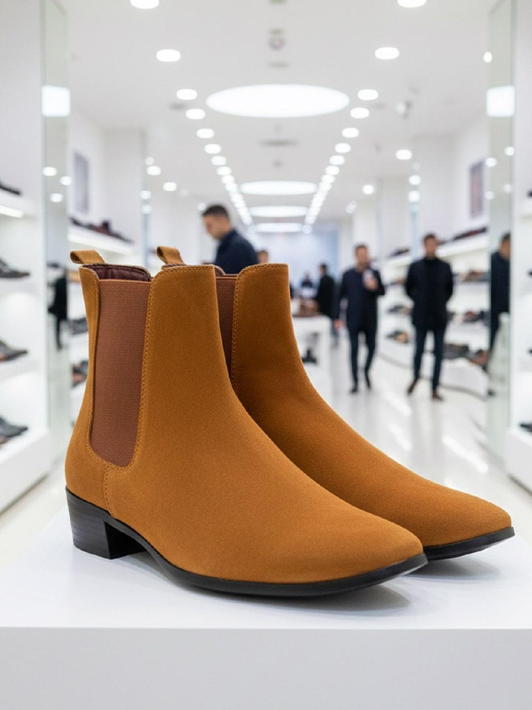 Bxxy Men Blocked-Heeled Slip-on Chelsea Boots - Image 1