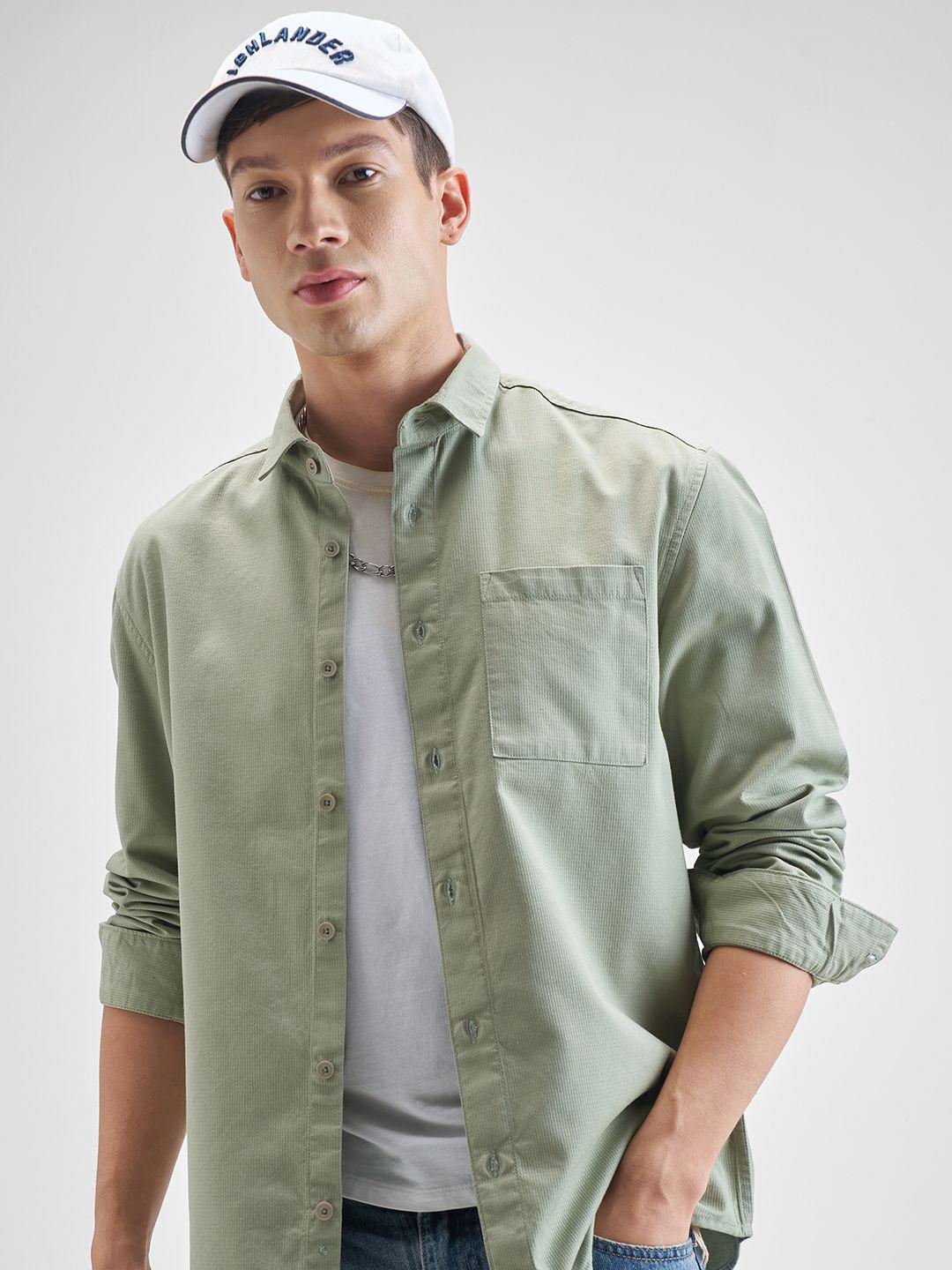 HIGHLANDER Men Dobby Relaxed Fit Casual Shirt - Image 1