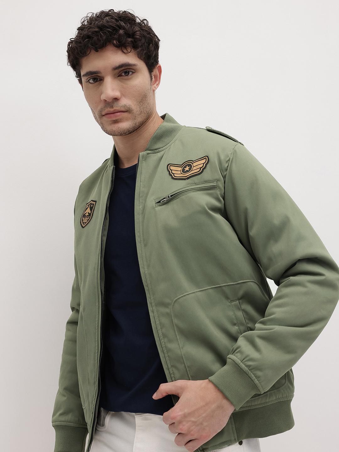 Buy The Roadster Life Co. Applique Shoulder Tab Bomber Jacket