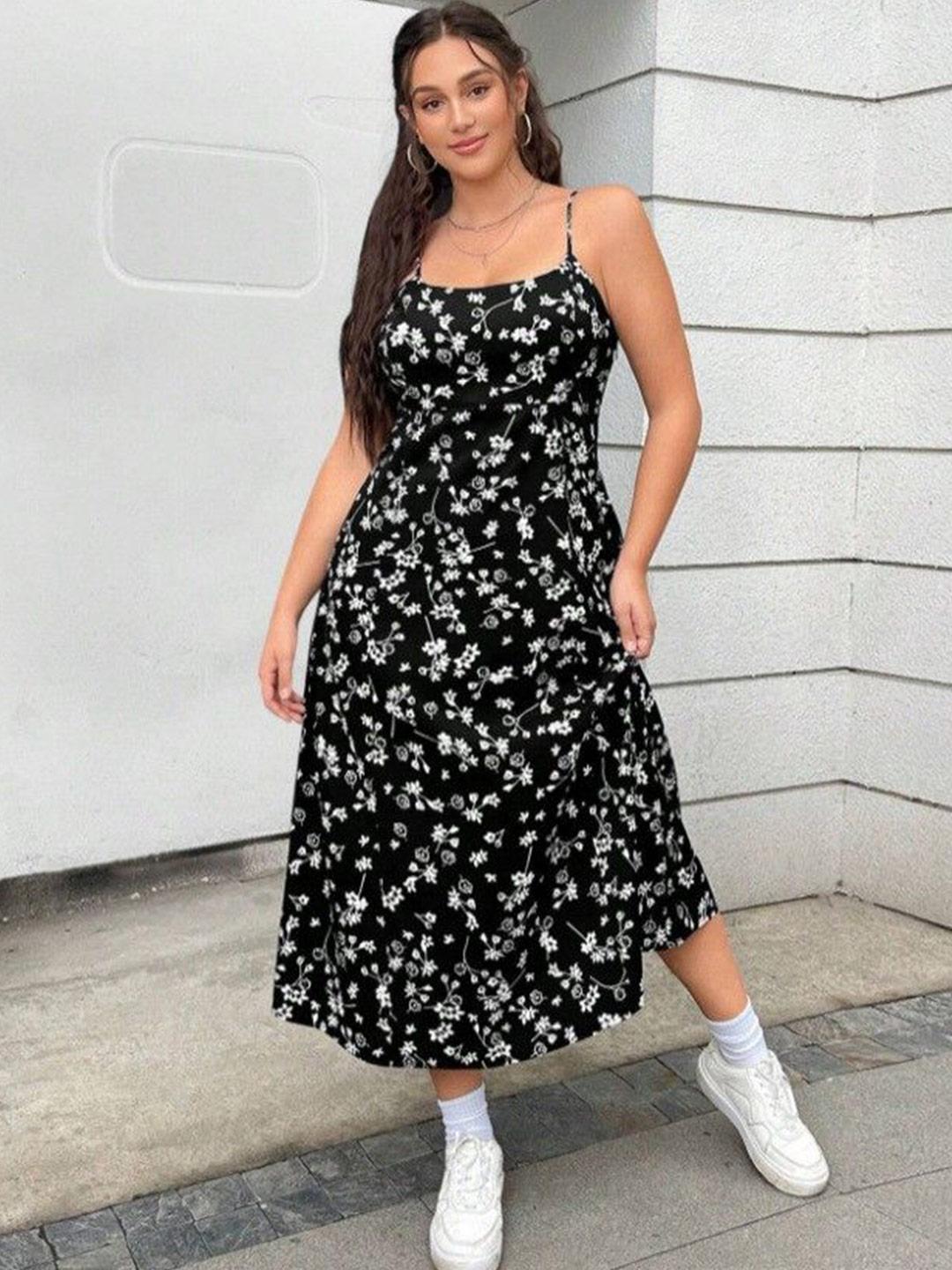 Buy DressBerry Curve Women Floral Printed Square Neck Midi A-Line Dress -  Dresses for Women 37266393 | Myntra