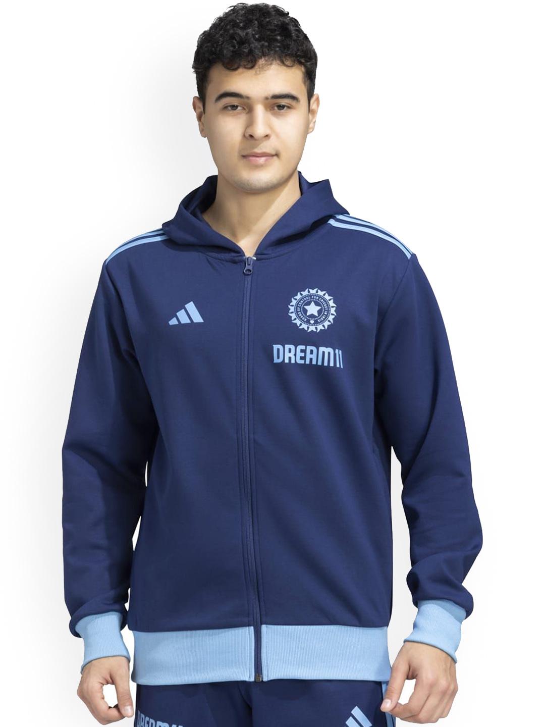 Buy ADIDAS Men India Cricket Travel Upper Hooded Jackets - Jackets