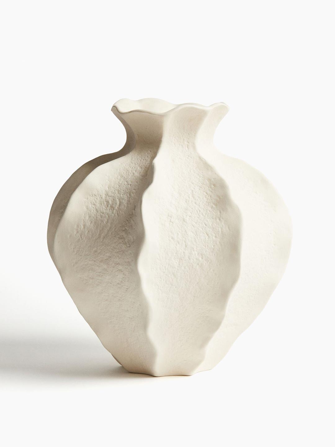 Buy H&M White Extra-Large Stoneware Vase - Vases for Unisex 36778257