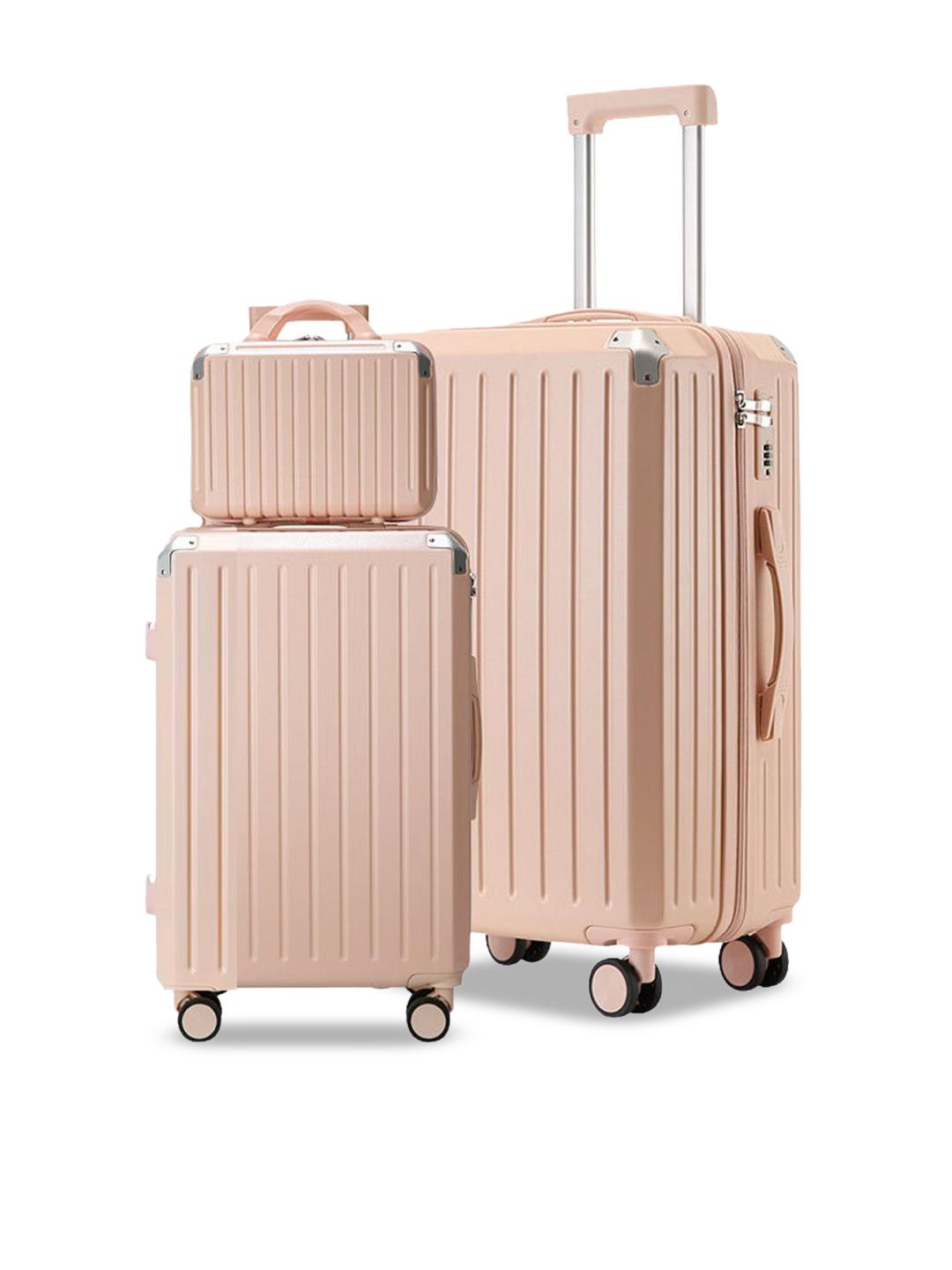 PYB Women Set of 3 Tourique Textured Hard-Sided Trolley Bags Pack of 3 - Image 1