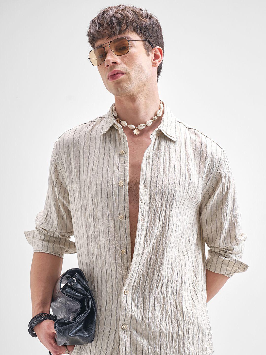 HIGHLANDER Men Relaxed Fit Vertical Striped Shirt - Image 1