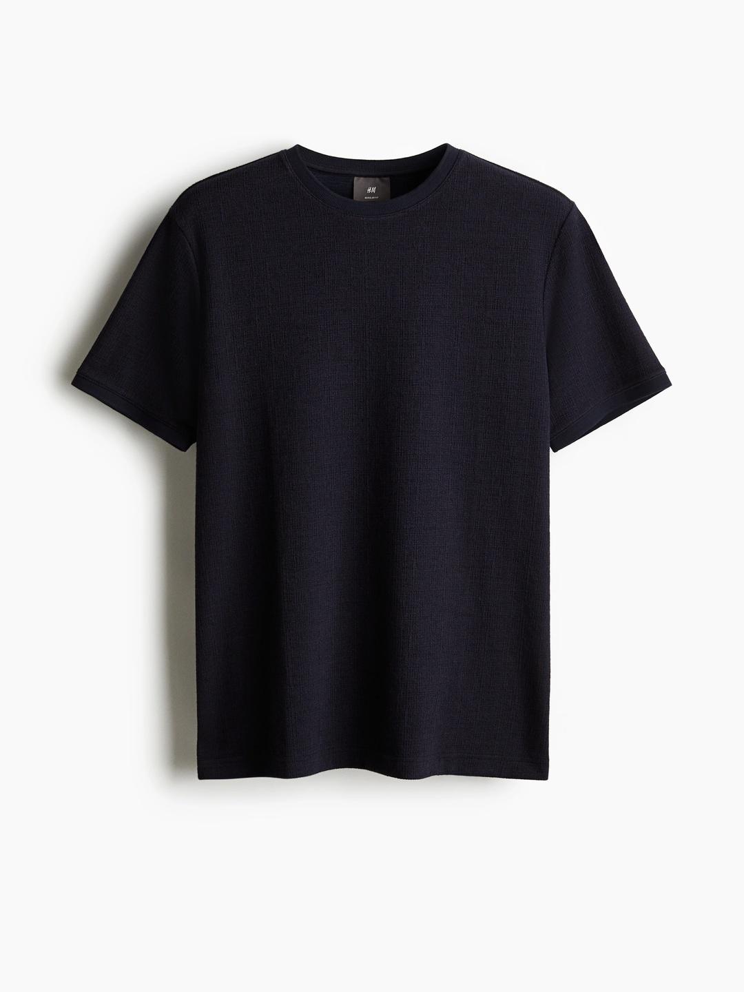 H&M Regular Fit Textured T-shirt - Image 1