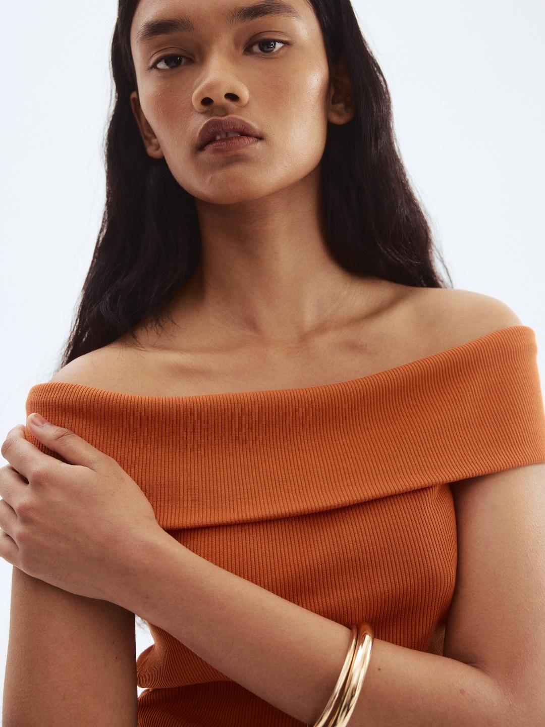 Buy H&M Rib-Knit Off-The-Shoulder Top - - Apparel for Women