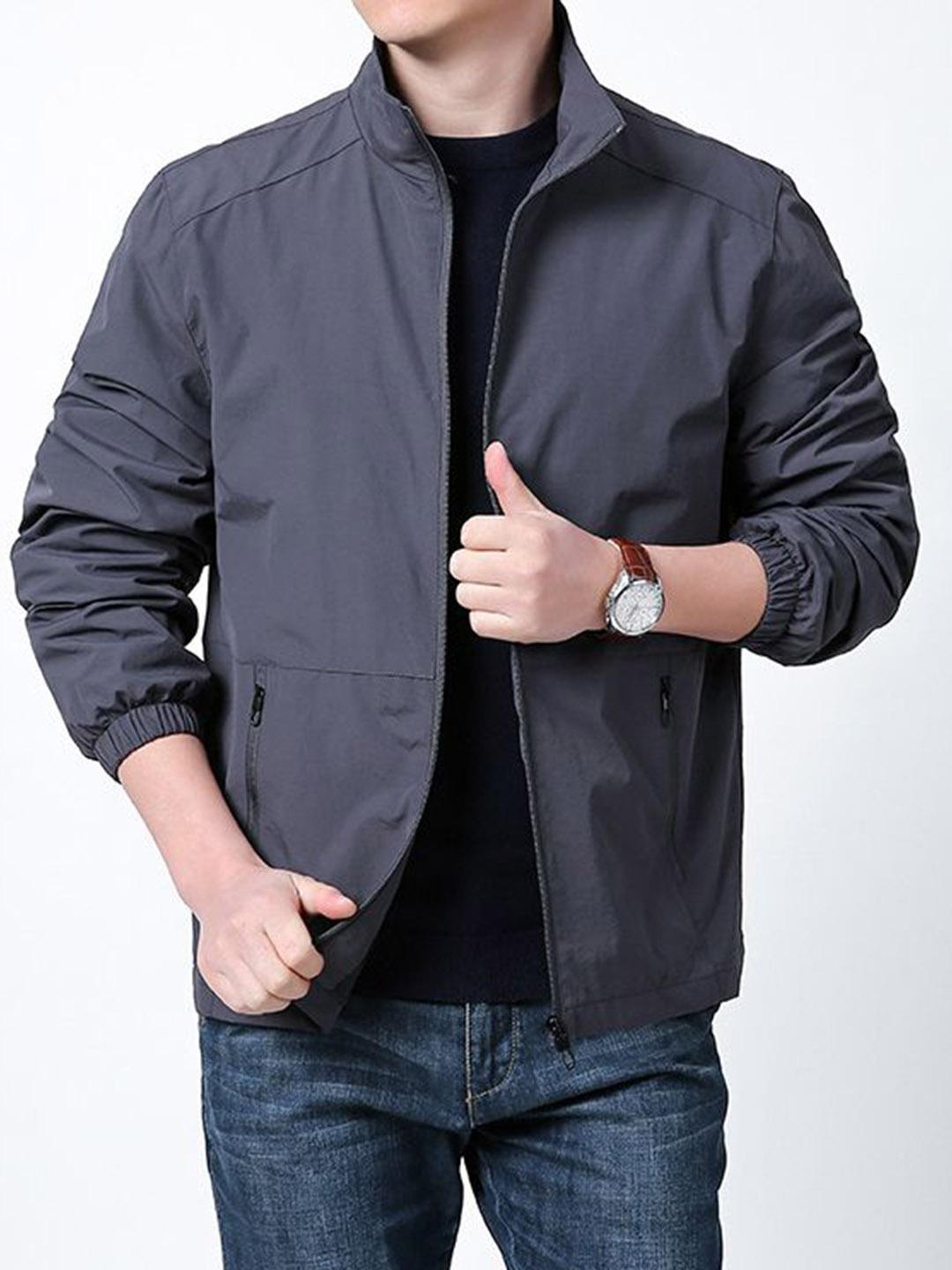 StyleCast x Revolte Men Mock Collar Solid Tailored Jacket - Image 1