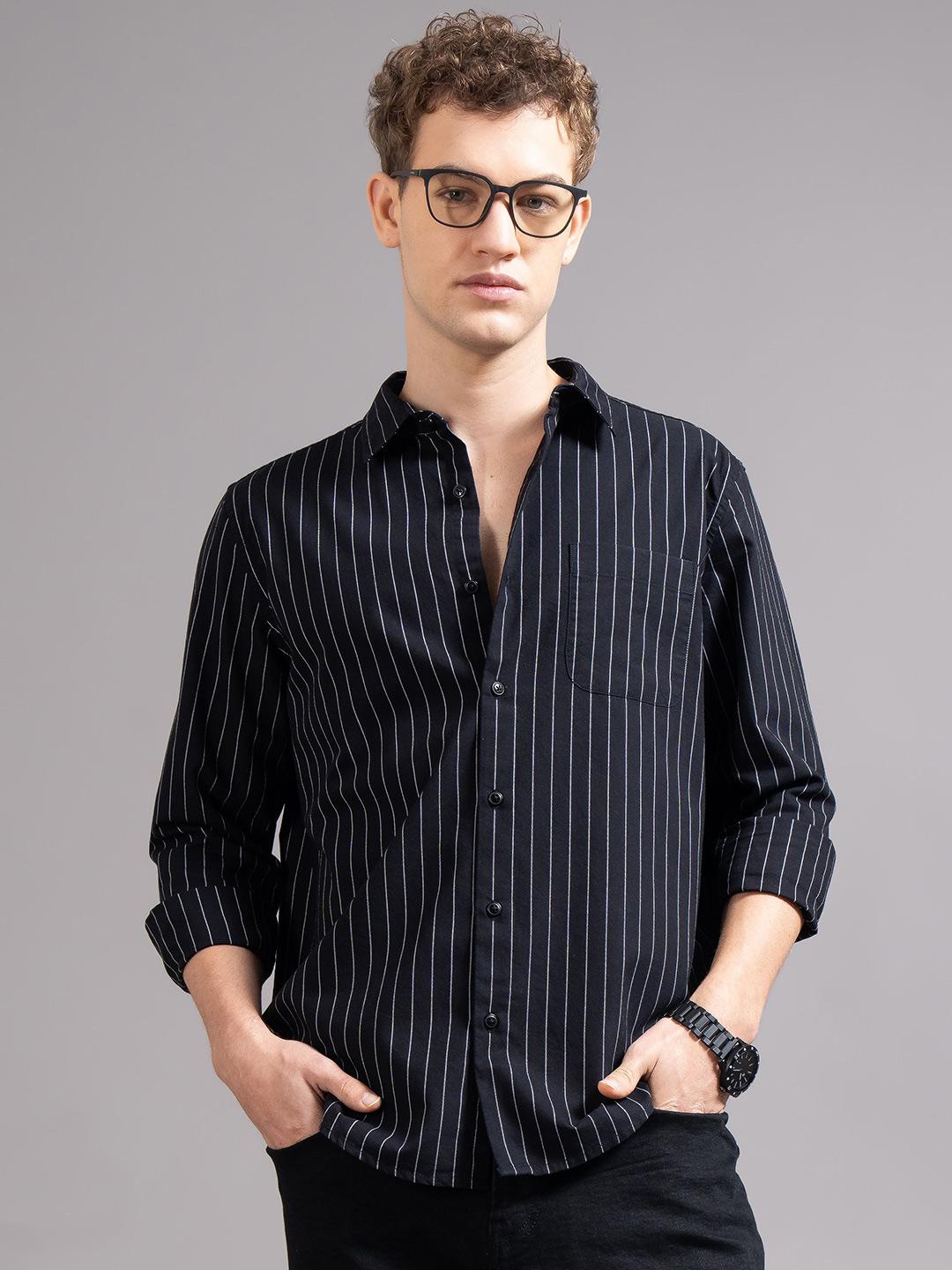 British Club Men Smart Fit Vertical Striped Shirt - Image 1