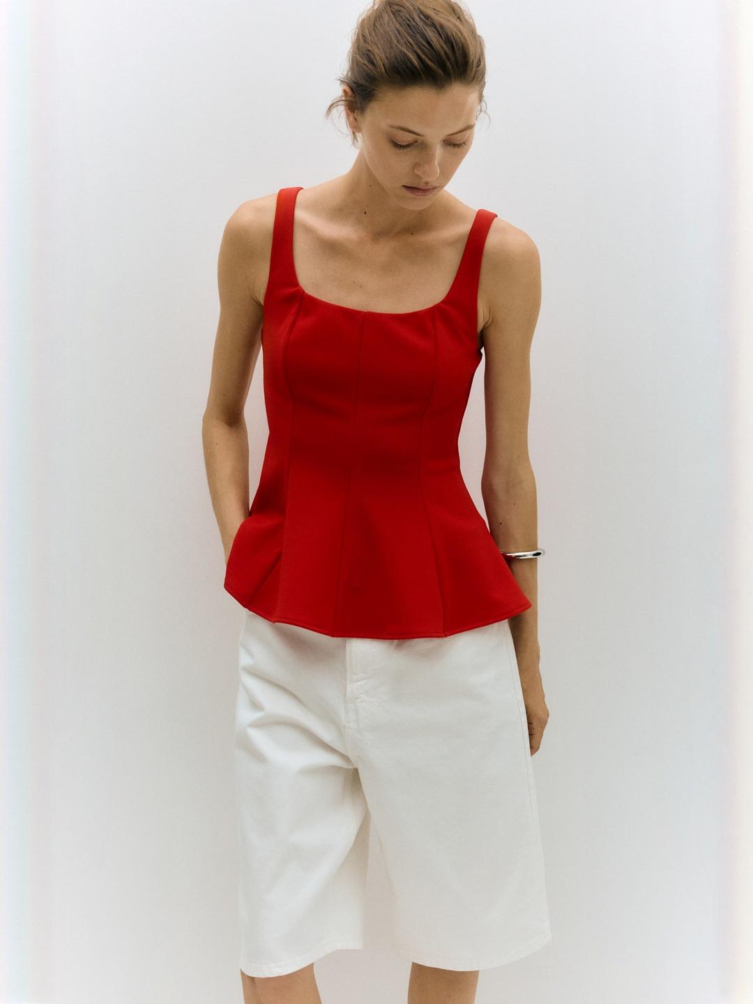 Eaphi FLUFFY PEPLUM VEST｜eaphi】FLUFFY PEPLUM VEST