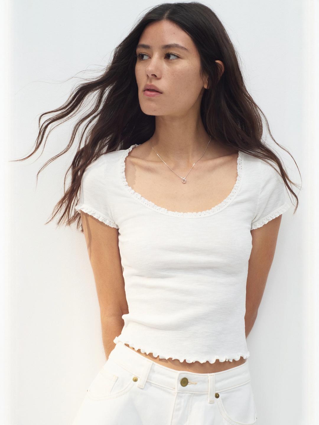 Buy H&M Lace-Trimmed Top - Tops for Women 34836138 | Myntra