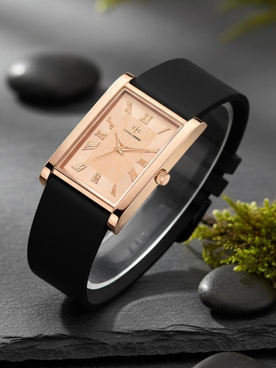 CHARLIEKEEN Men Brass Dial & Straps Watch CC-GSQ0004-RG-RG - Image 1