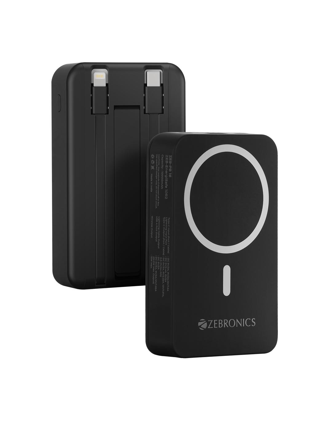 ZEBRONICS EnergiSafe 10R2 10000mAh MagSafe Power Bank - Black