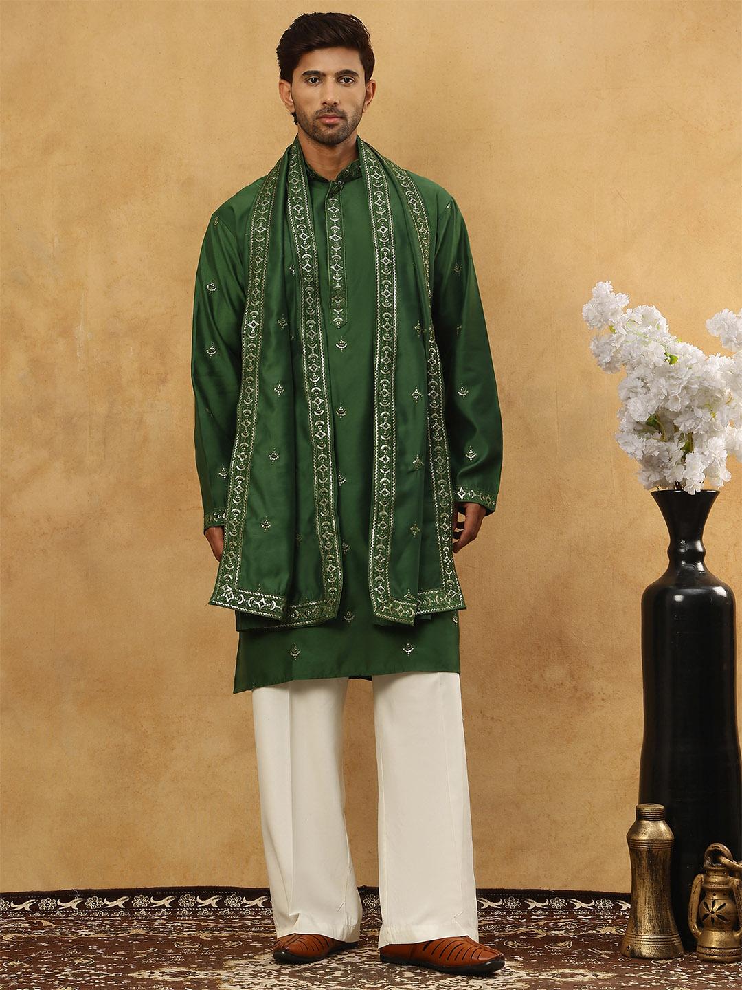 Jompers Floral Embroidered Sequinned Kurta Set - Image 1