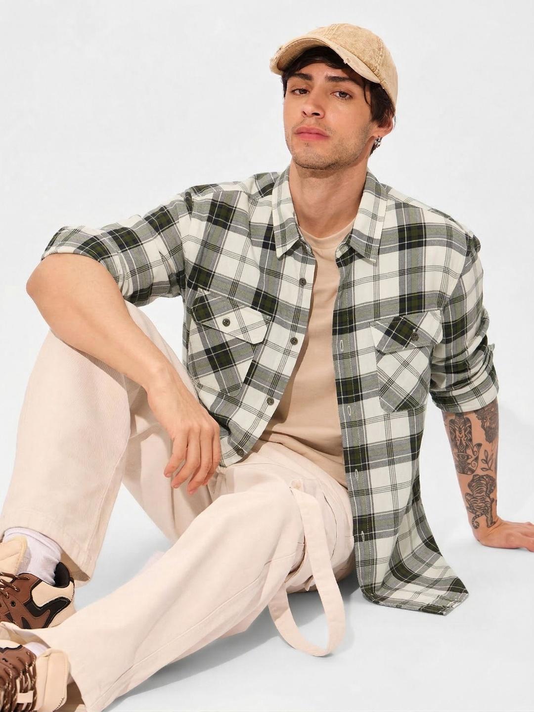 SHIRTZONE Men Slim Fit Checked Shirt - Image 1
